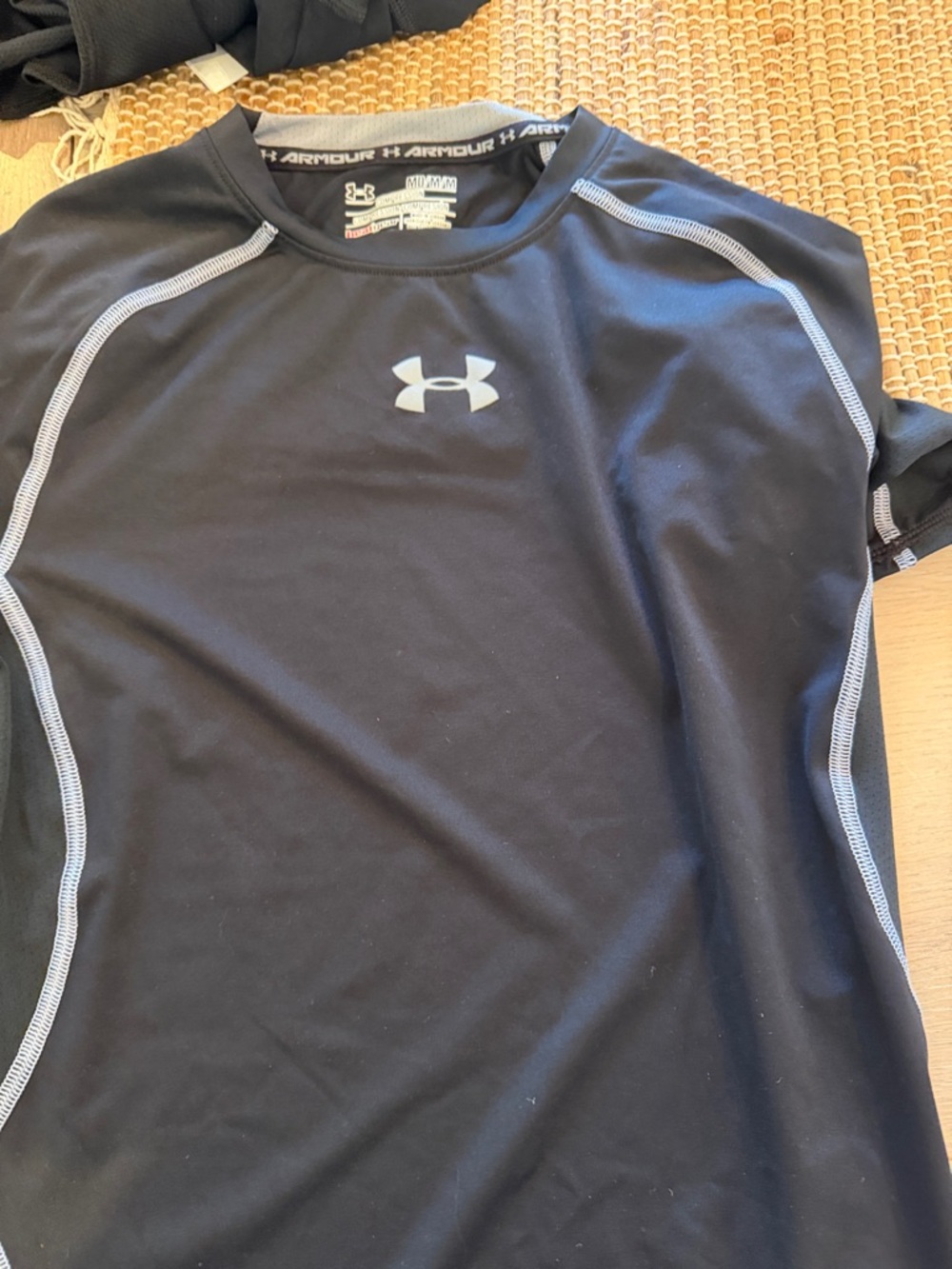Under Armour Black Short Sleeve Performance Tee with Gray Contrast